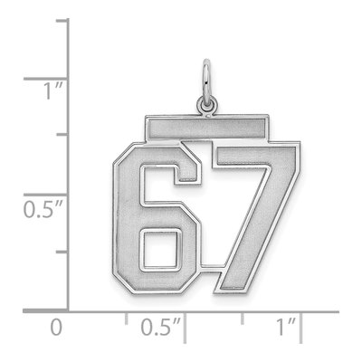 Sterling Silver Number 67 Charm – view 4