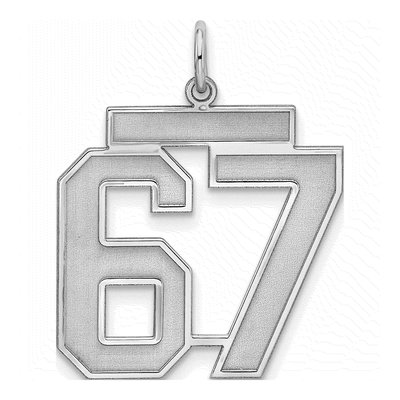 Sterling Silver Number 67 Charm
