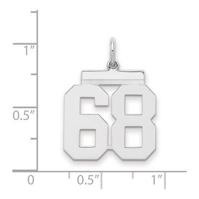 Sterling Silver Number 68 Charm – view 2
