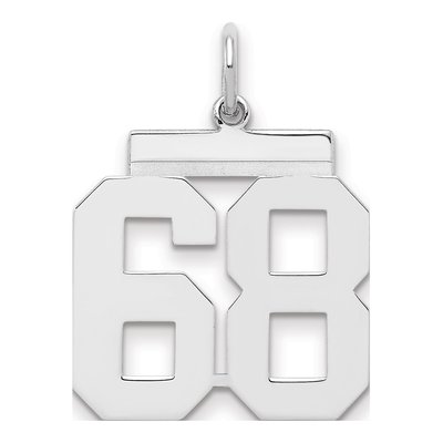 Sterling Silver Number 68 Charm