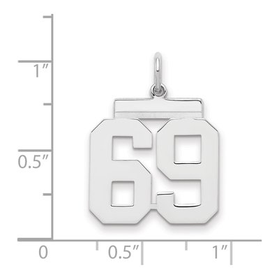 Sterling Silver Number 69 Pendant – view 2