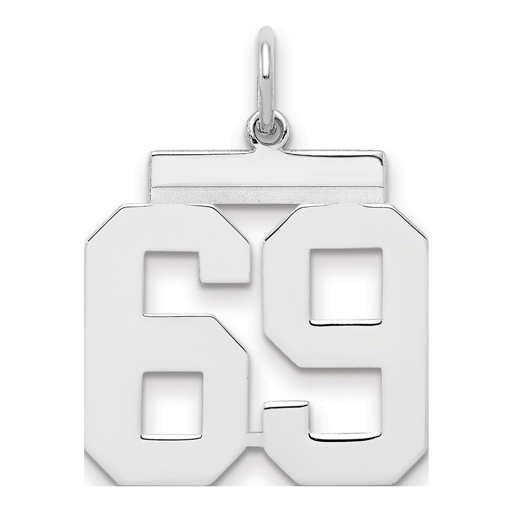 Sterling Silver Number 69 Pendant