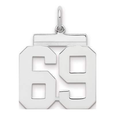 Sterling Silver Number 69 Pendant