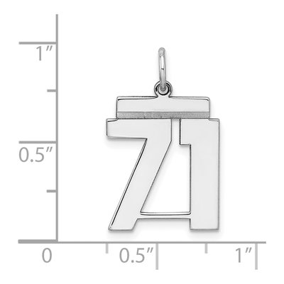 Sterling Silver Number 71 Charm – view 4