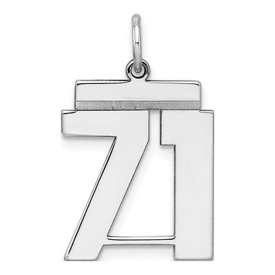 Sterling Silver Number 71 Charm