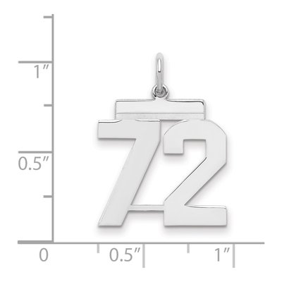 Sterling Silver Number 72 Charm – view 2