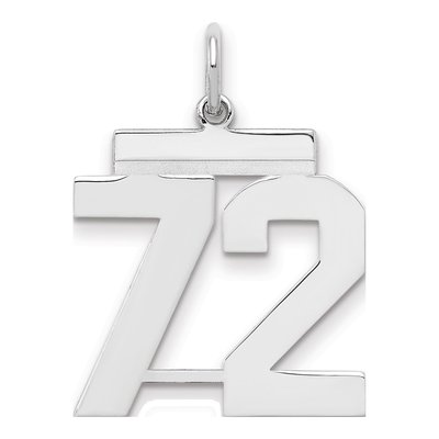 Sterling Silver Number 72 Charm