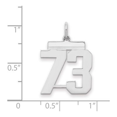 Sterling Silver Number 73 Charm – view 2