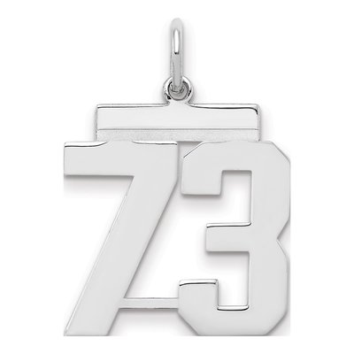 Sterling Silver Number 73 Charm