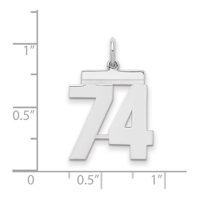 Sterling Silver Number 74 Charm – view 2