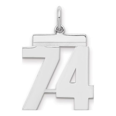 Sterling Silver Number 74 Charm