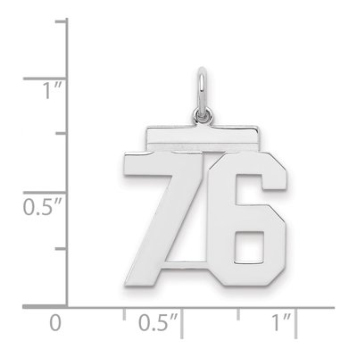 Sterling Silver Number 76 Charm – view 2
