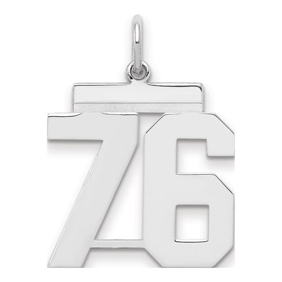 Sterling Silver Number 76 Charm