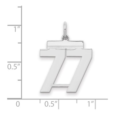Sterling Silver Number 77 Charm – view 2