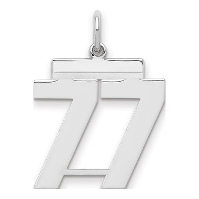 Sterling Silver Number 77 Charm