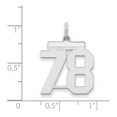 Sterling Silver Number 78 Charm – view 2