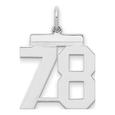 Sterling Silver Number 78 Charm