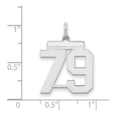 Sterling Silver Number 79 Charm – view 2