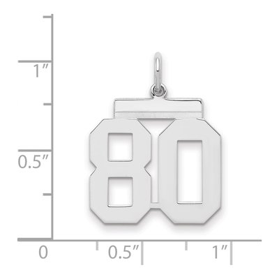 Sterling Silver Number 80 Charm – view 2