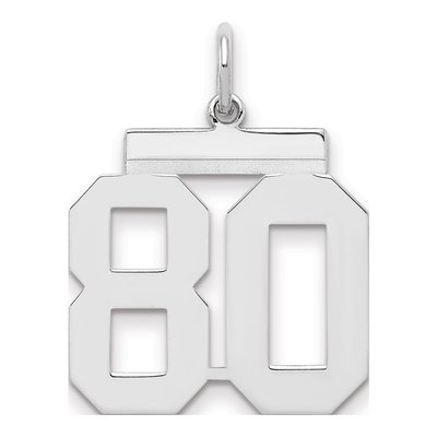 Sterling Silver Number 80 Charm