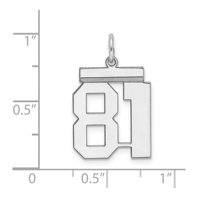 Sterling Silver Number 81 Charm – view 4