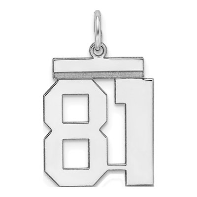 Sterling Silver Number 81 Charm