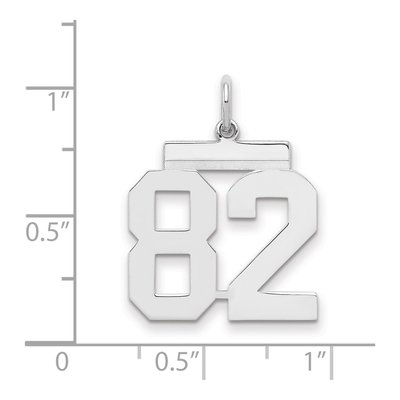 Sterling Silver Number 82 Charm – view 2
