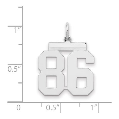 Sterling Silver Number 86 Charm – view 2