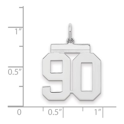 Sterling Silver Number 90 Charm – view 2