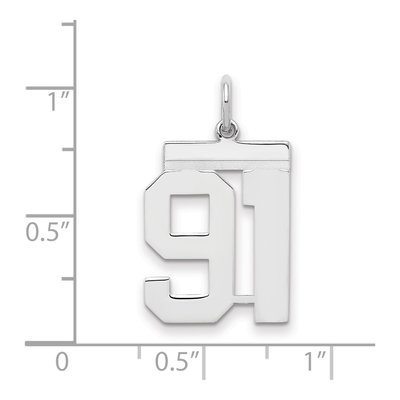 Sterling Silver Number 91 Charm – view 2