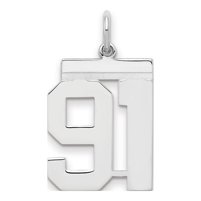 Sterling Silver Number 91 Charm