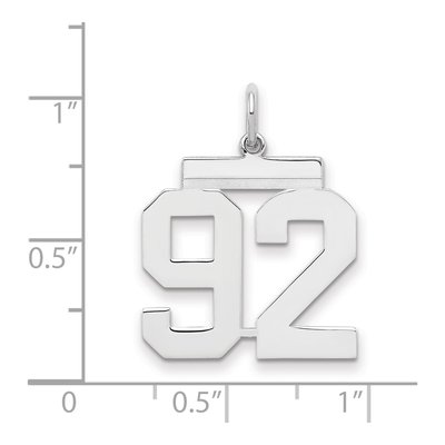 Sterling Silver Number 92 Pendant – view 2