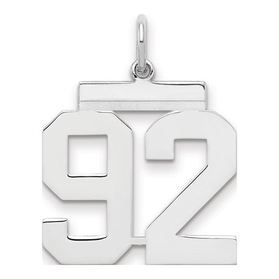 Sterling Silver Number 92 Pendant