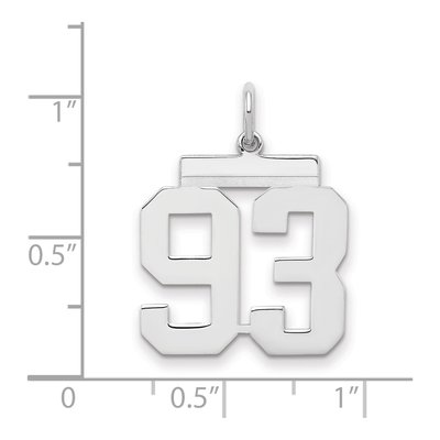 Sterling Silver Number 93 Charm – view 2