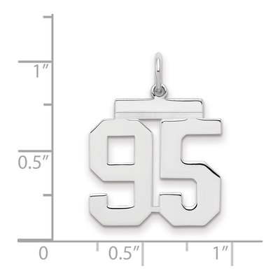 Sterling Silver Number 95 Charm – view 2