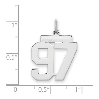 Sterling Silver Number 97 Charm – view 2