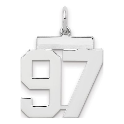 Sterling Silver Number 97 Charm