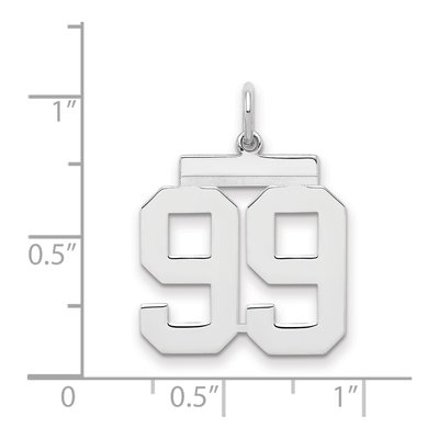 Sterling Silver Number 99 Pendant – view 2