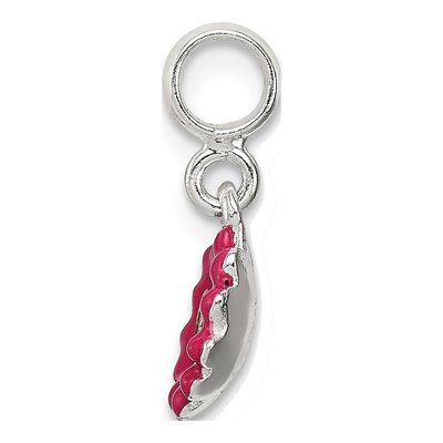 Sterling Silver CZ Hot Enamel Flower Pendant – view 2