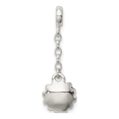 Sterling Silver CZ Enamel Flower Dangle Enhancer Pendant – view 4