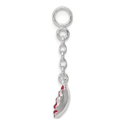 Sterling Silver CZ Enamel Flower Dangle Enhancer Pendant – view 2