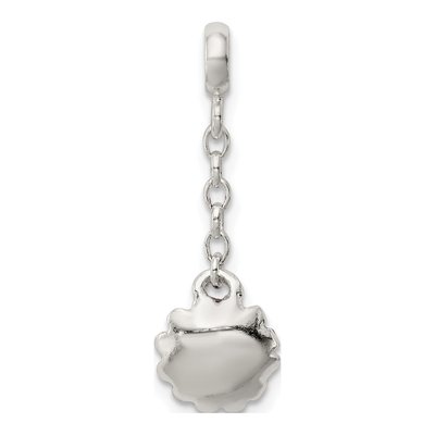 Sterling Silver CZ Enamel Flower Dangle Enhancer Pendant – view 4