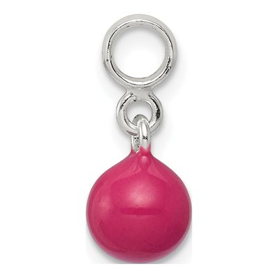 Sterling Silver Hot Pink Enamel Enhancer Bead – view 2