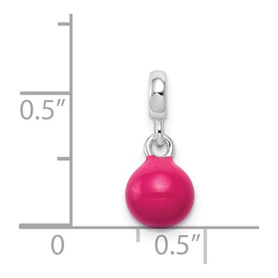 Sterling Silver Hot Pink Enamel Enhancer Bead – view 3