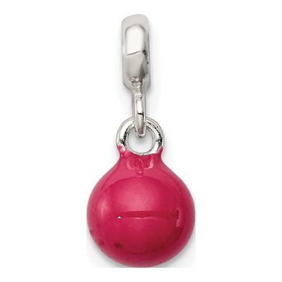 Sterling Silver Hot Pink Enamel Enhancer Bead – view 4
