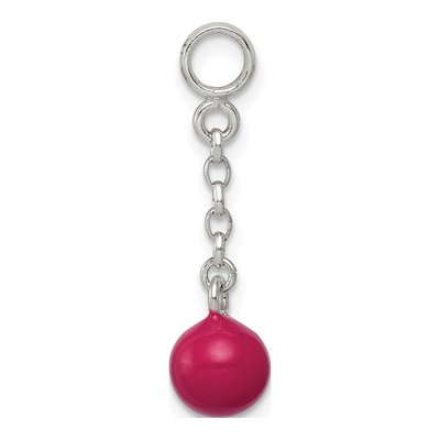 Sterling Silver Hot Pink Enamel Dangle Enhancer Pendant – view 2