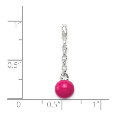 Sterling Silver Hot Pink Enamel Dangle Enhancer Pendant – view 3