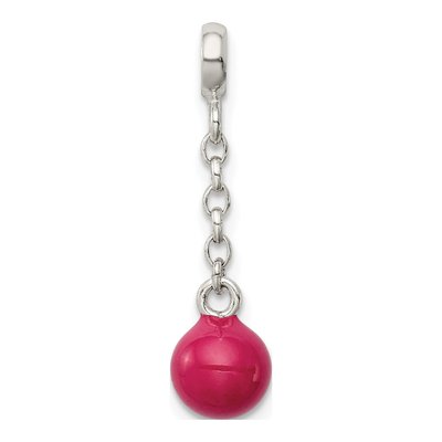 Sterling Silver Hot Pink Enamel Dangle Enhancer Pendant – view 4