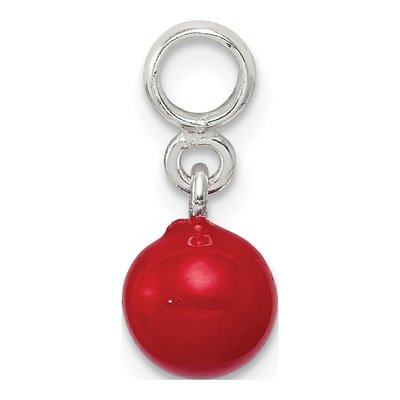 Sterling Silver Red Enamel Enhancer Pendant – view 2