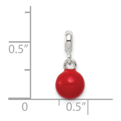 Sterling Silver Red Enamel Enhancer Pendant – view 3